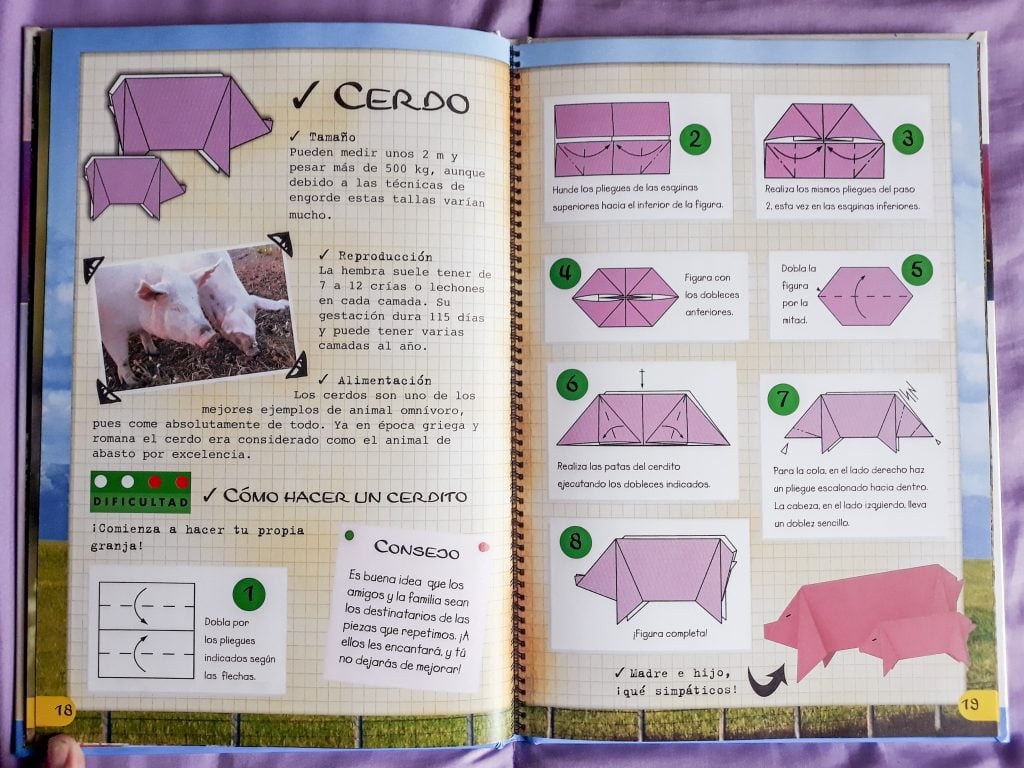 cerdo de origami