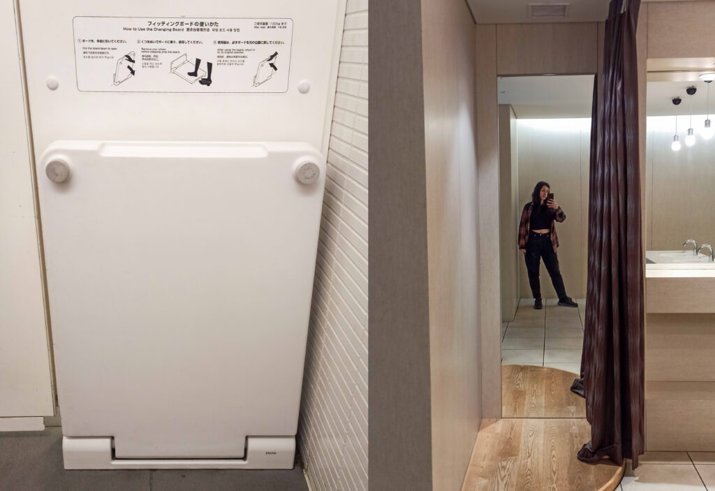 cambiadores en baños japoneses